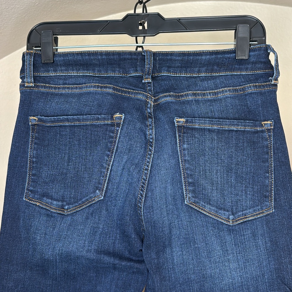 Madison Astor midrise skinny ankle jeans with frayed-hem, size 8/29, dark blue - Picture 11 of 16